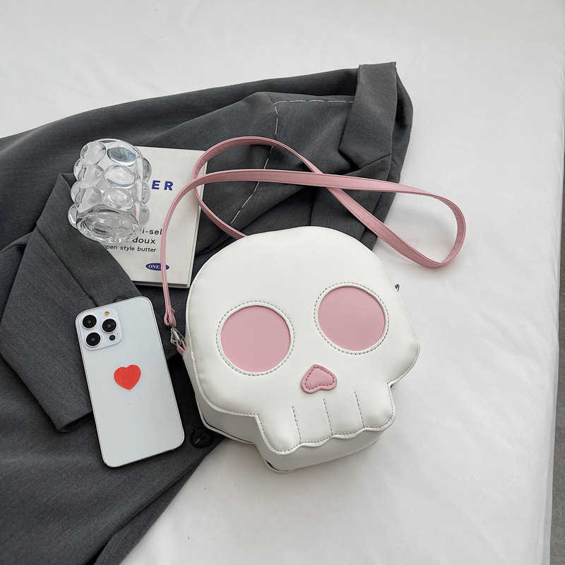 Halloween Small Bag Fashionable Personality Ghost Ugly Cute One Shoulder Women's Cross Shoulder Small Round Bag PU 240915