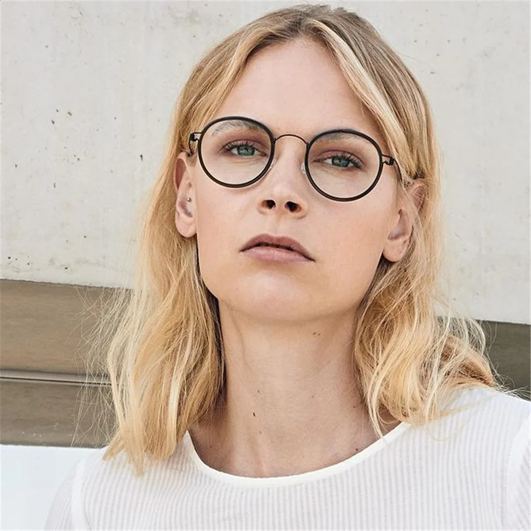 Denmark Glasses Frame Men Women Screwless Eyewear Ultralight Retro Round Eyeglasses Handmade er Korean Style 240925