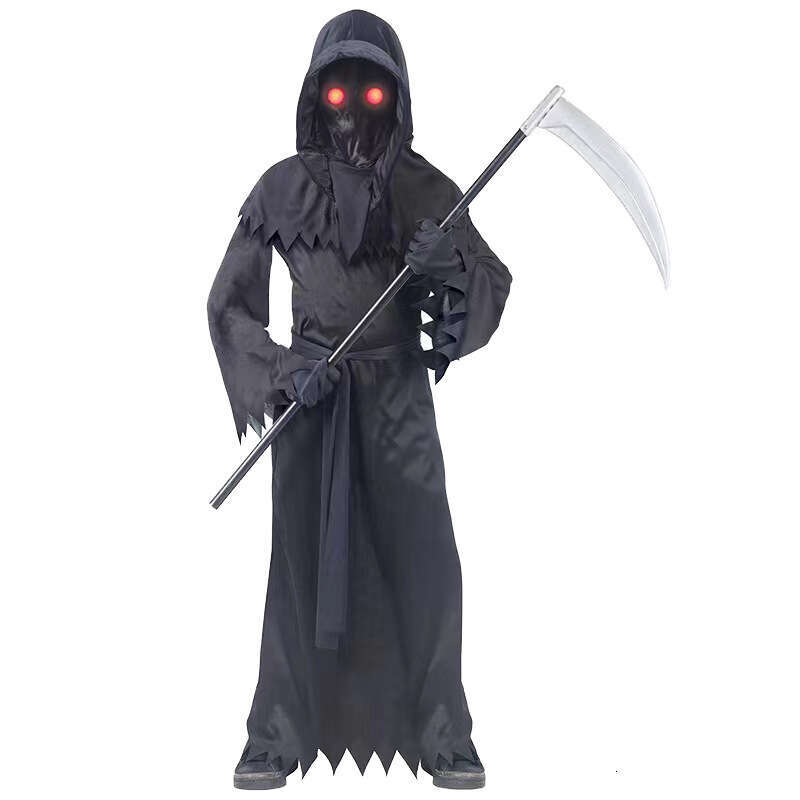 shanshi BAIGE Children's Party Dress Up Cloak Scary for Kids Grim Reaper Halloween Costumes