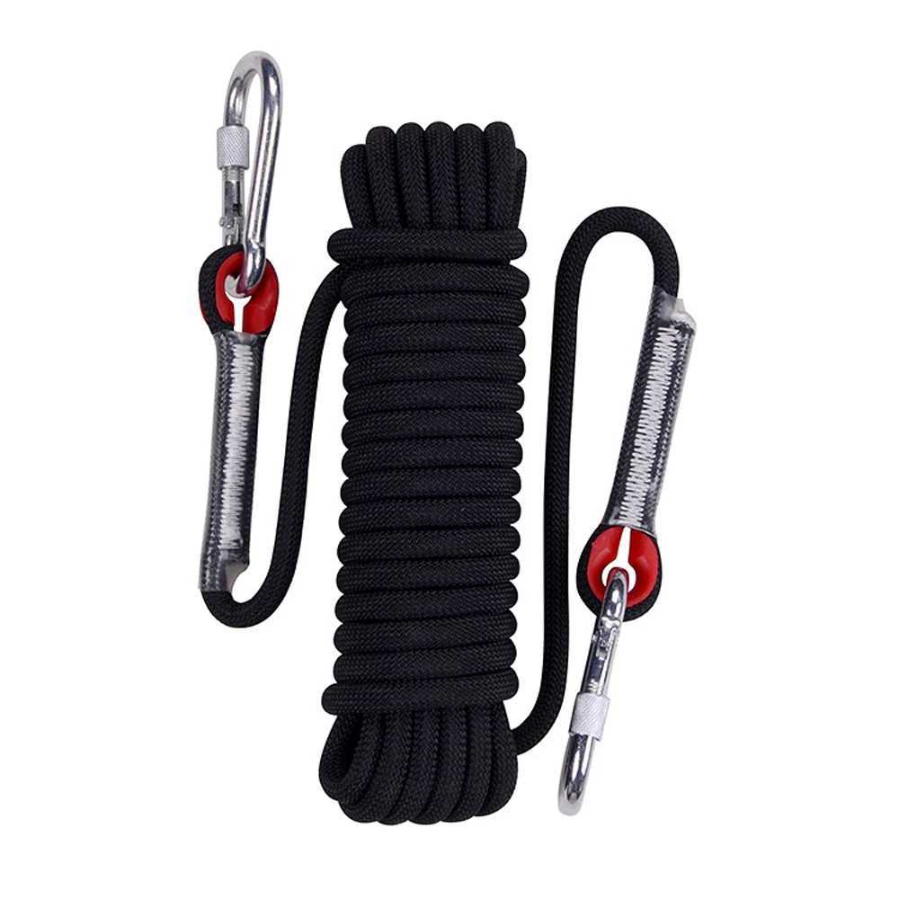 Climbing rope 10mm tree wall climbing harness gear outdoor survival fire escape safety rope highway buckle 10m 20m 30m CL240926