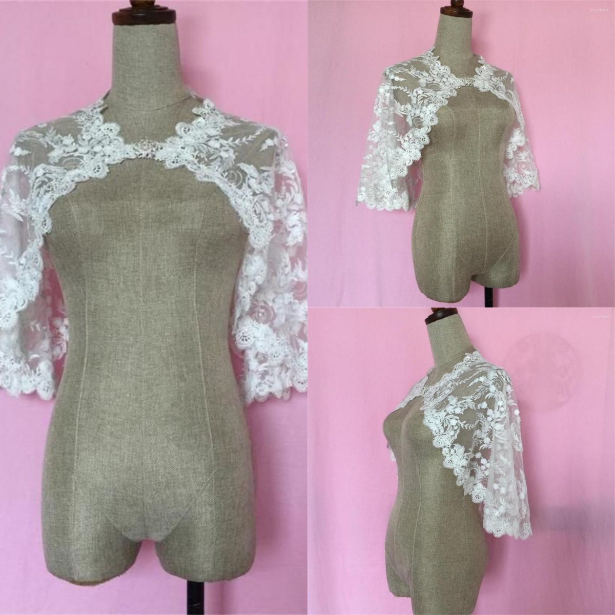 Women Wrap Jacket Appliques Lace Sleeveless Bride Jackets For Sleeveles Bridal Dress Wedding Accessories Custom Made