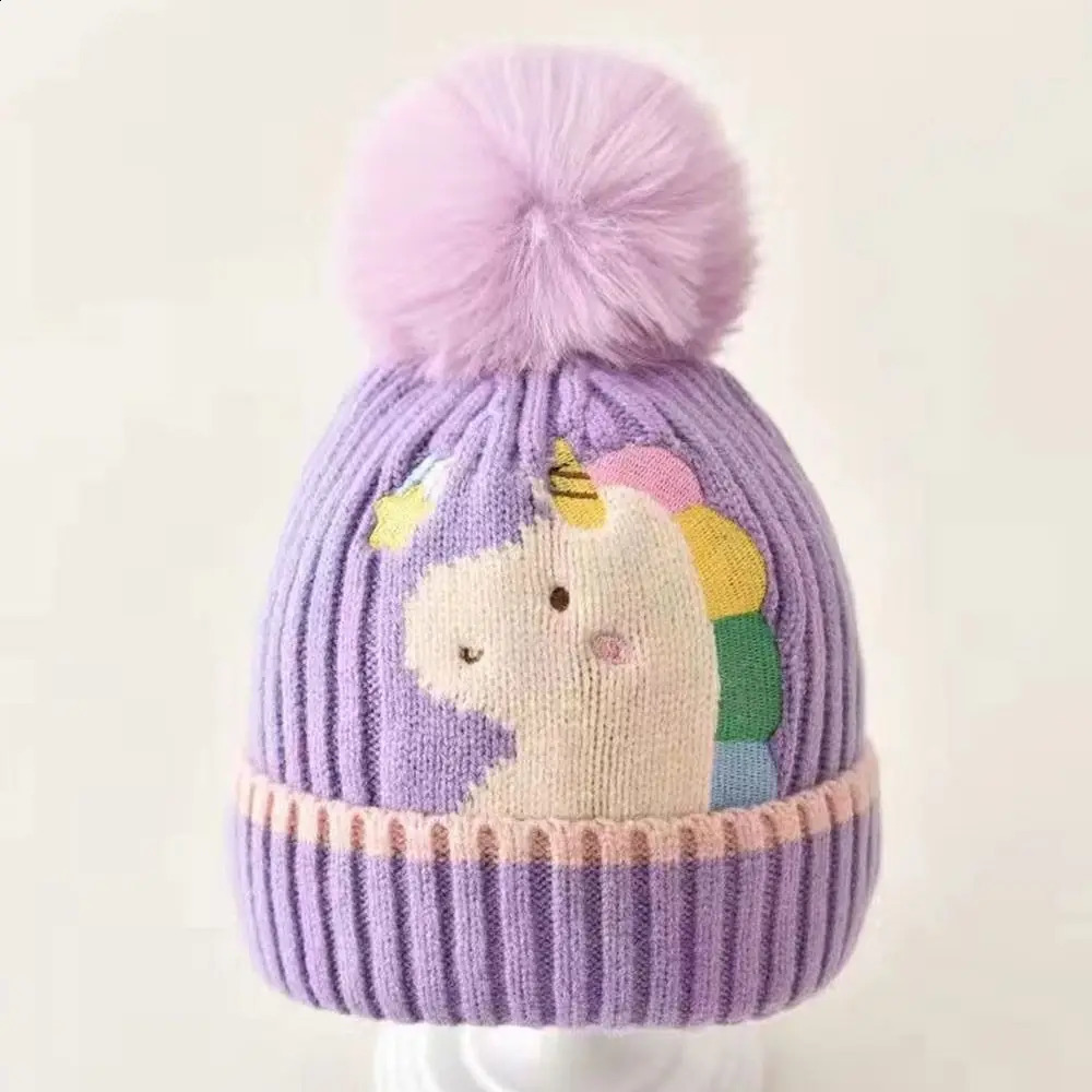 Winter Warm Baby Hat Cute Dinosaur Bear Rabbit Childrens Cartoon Wool Knitted 240925