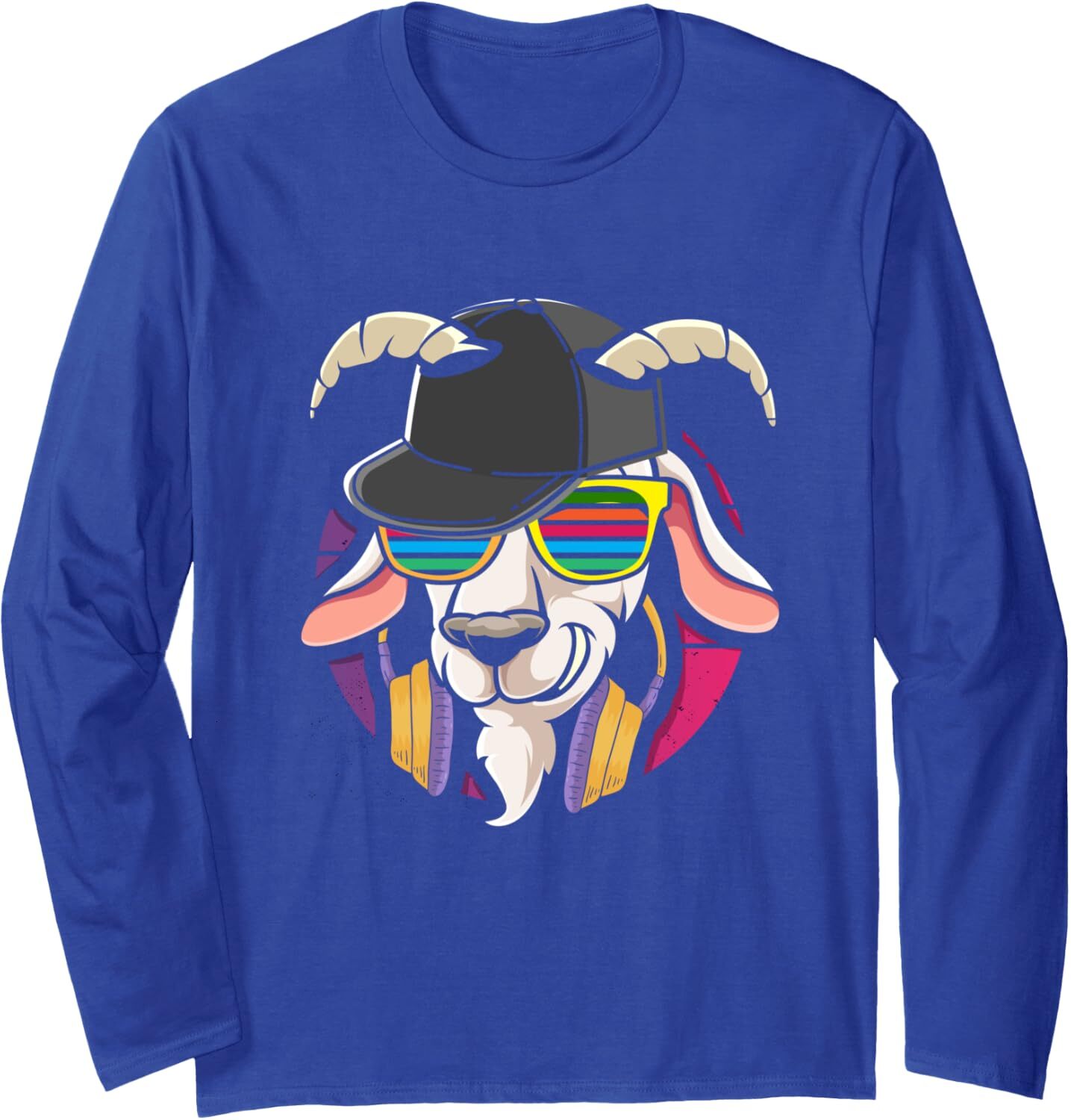 Long Sleeve Shirts for Men sweatshirt Funny Retro Punk Goat With Headphones Dj Goat Music Gift Long Sleeve Streetwear Casual tops clothes