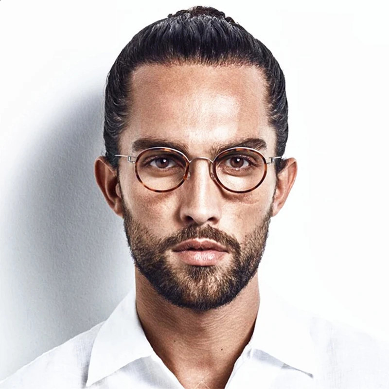 Denmark Glasses Frame Men Women Screwless Eyewear Ultralight Retro Round Eyeglasses Handmade er Korean Style 240925