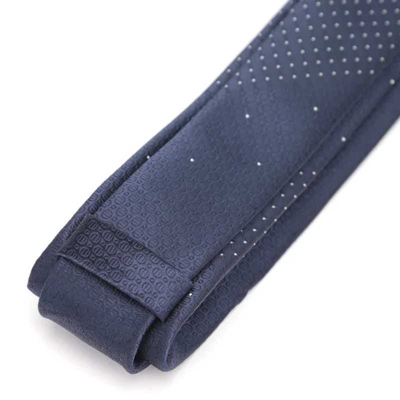Mens tie strip luxurious collar fashionable jacquard weave fine black blue paisley collar party shirt gift accessories Y240925