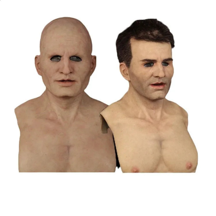 and old face accessories grandpa wig props Halloween party masks 240923