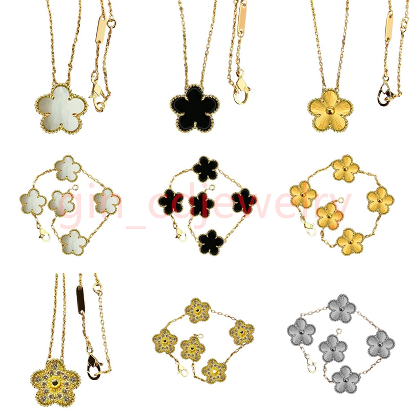 Fashion Classic Lucky Necklace Bracelet Stud Earrings Ladies and Girls Valentine's Day Mother's Day Engagement Jewelry