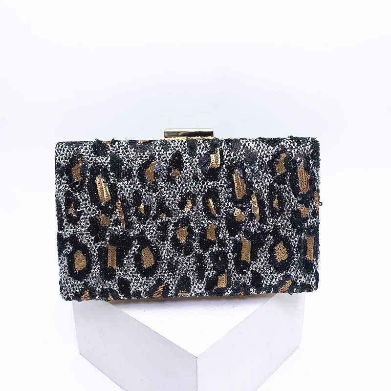 Clutch Bag Wind Bead Dress Evening Bag Hand Designer Bag Leopard Pattern Dinner Bag Temperament Bride Bao Lady Bag 240920