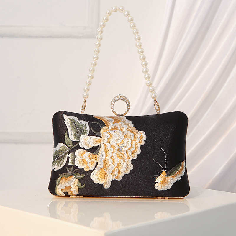 Clutch Bag Evening Banquet Bag New Cheongsam Bag Socialite Handbag Silk Embroidered Designer Bag Womens Banquet Handbag 240920