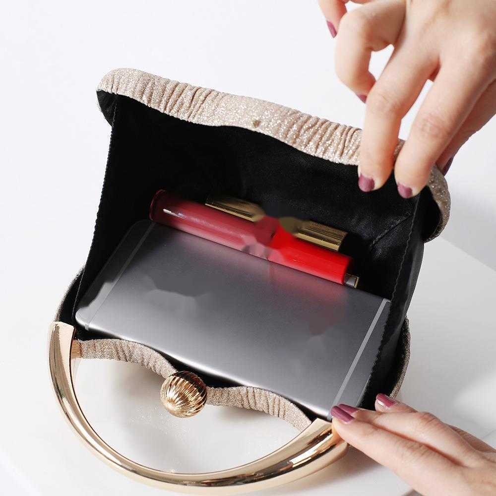 Clutch Bag New Bright Pink Portable Banquet Bag Fashion Arc Dinner Bag Wedding Gift Designer Bag Party Nail Bead Bag Evening Bag 240920