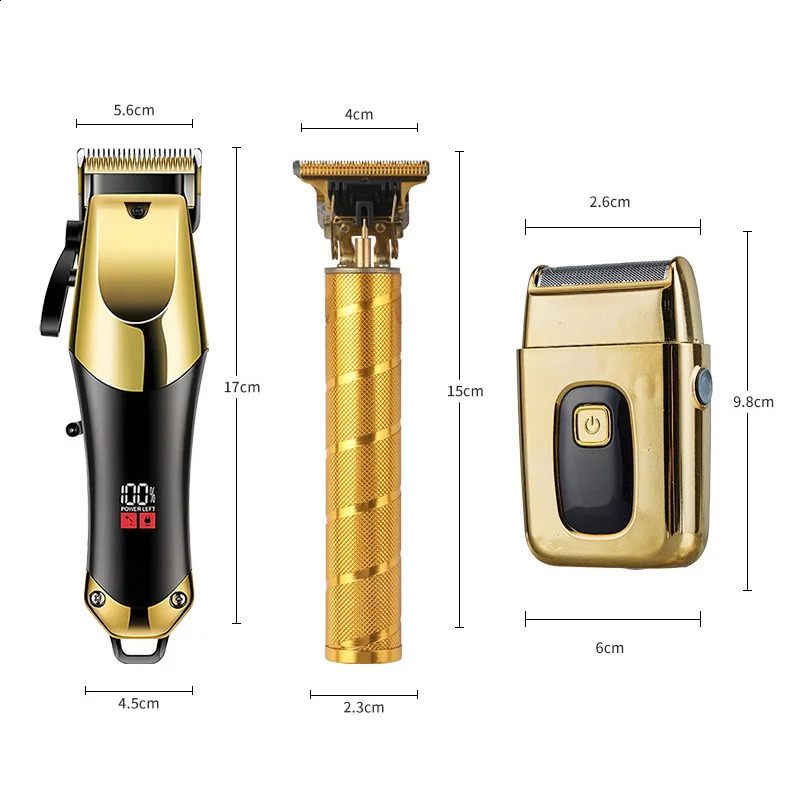 USB Rechargeable Hair Clippers for Men Three-piece Set with Oil Head and Electric Trimmers Ideal for Home Use 241224