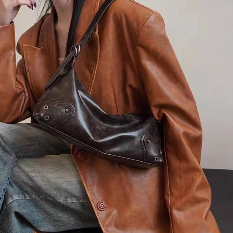 Vintage Women Tote Bags Fashion Designer Make Old Maillard Underarm Shoulder Bolso Mujer Daily Ladies Commute Bag 240924