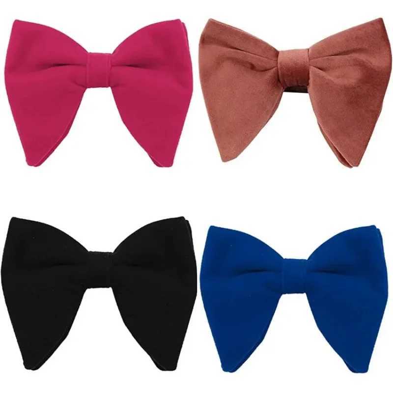 12x10.5CM Large Bow Mens Cocktail Party Banquet Wedding Accessories Retro Velvet UK Solid Color Super Bow Y240925