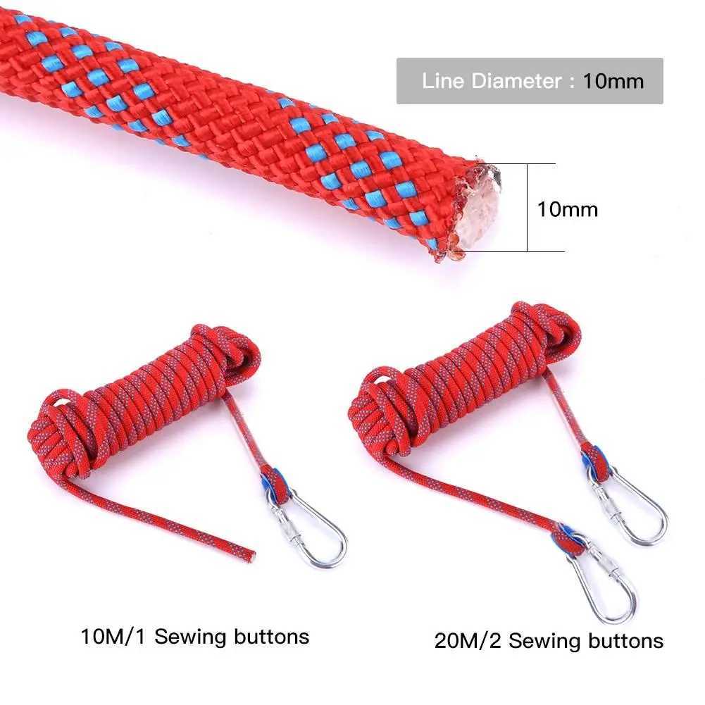 Heavy climbing rope 10/12mm professional climbing safety rope+buckle CL240926