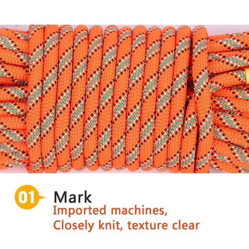 10m-50m outdoor climbing rope 8mm 13 core fire escape safety inflatable tactical training camping accessories CL240926