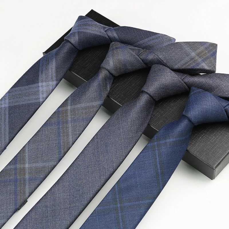 Classic British style pure cotton self-adhesive tie and zipper tie suitable for mens business wedding party set accessories Y240925