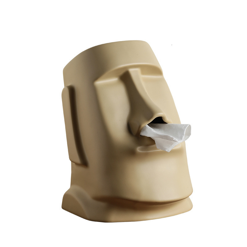 Stone Statue Tissue Box Decoration Living Room Dining Table Coffee Home Creative Ceramic Storage Containers Jar