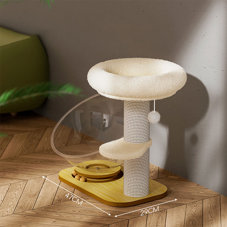 Animal Rescue Donation Real Wood Spinner Play and Rest Combo - Mint Space Capsule XXL Kitty Basket