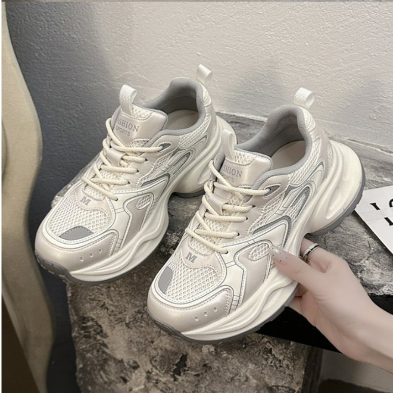Ddmybear Thick Soled Dad Shoes For Women, Spring Breathable, Versatile, Lightweight Height Increasing Sports Leisure Shoes, Trendy Chinese Brand Shoes