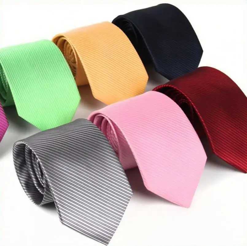 Mens pure tie collar round neck tie 8cm Ascot business lawyer administrative collar accessory blue black Y240925