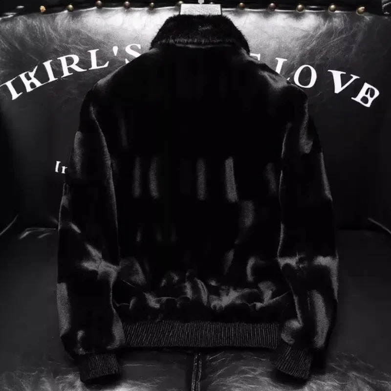 Winter Men Fur Collar Fluffy Jackets Man Fleece Warm Casual Coats Good Quality Male Slim Fit Size 5XL 240926
