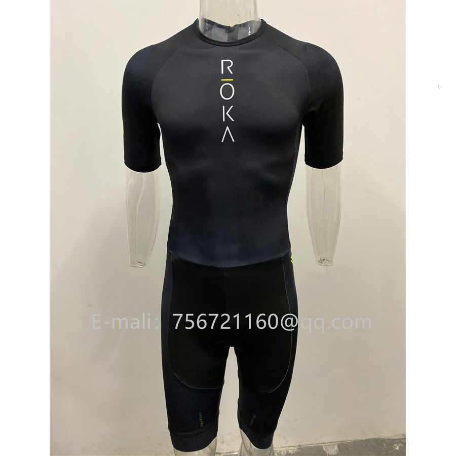 ROKA Triathlon Suit Men Short Sleeve Cycg Jersey Jumpsuit Summer Tights Bicycle Clothing Mono Ciclismo Hombre Ropa Aquinho
