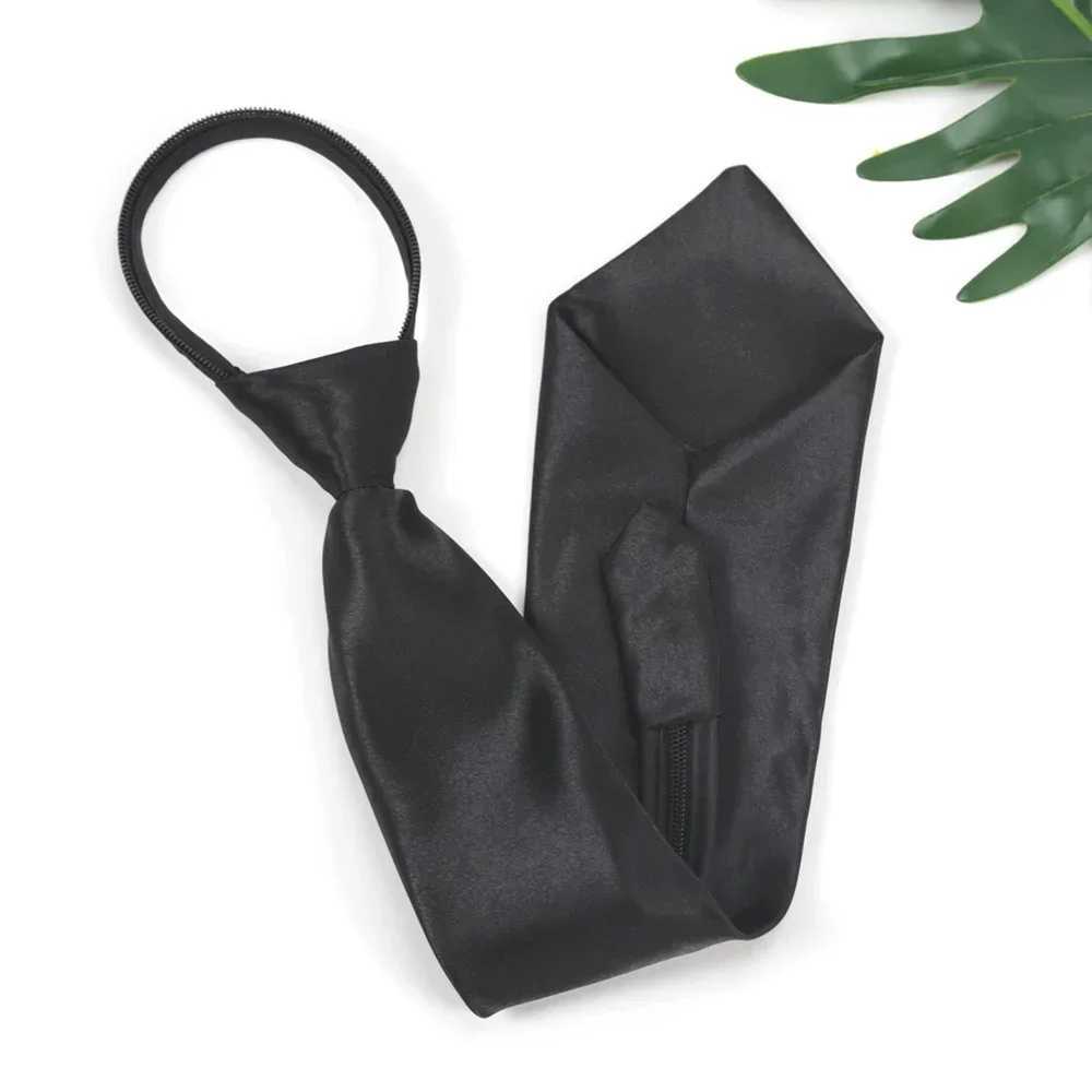 New bra zipper tie black retro silk narrow mens tie slim and smooth bow tie Korean style simple and elegant all trendy ties in the series Y240925