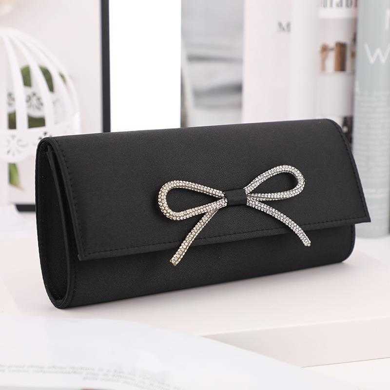 Clutch Bag Fashion Bow Temperament Dinner Bag Portable Solid Color Hand Designer Bag Mobile Phone Bag Cosmetics Storage Banquet Bag 240920