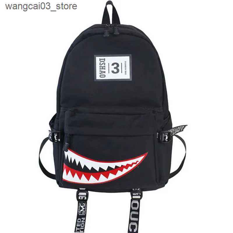 Backpacks New Trendy Shark Backpacks Teenagers School Student Book Bags Unisex Waterproof Travel Bags Cool Anime Designer Packsack Satchel L240910