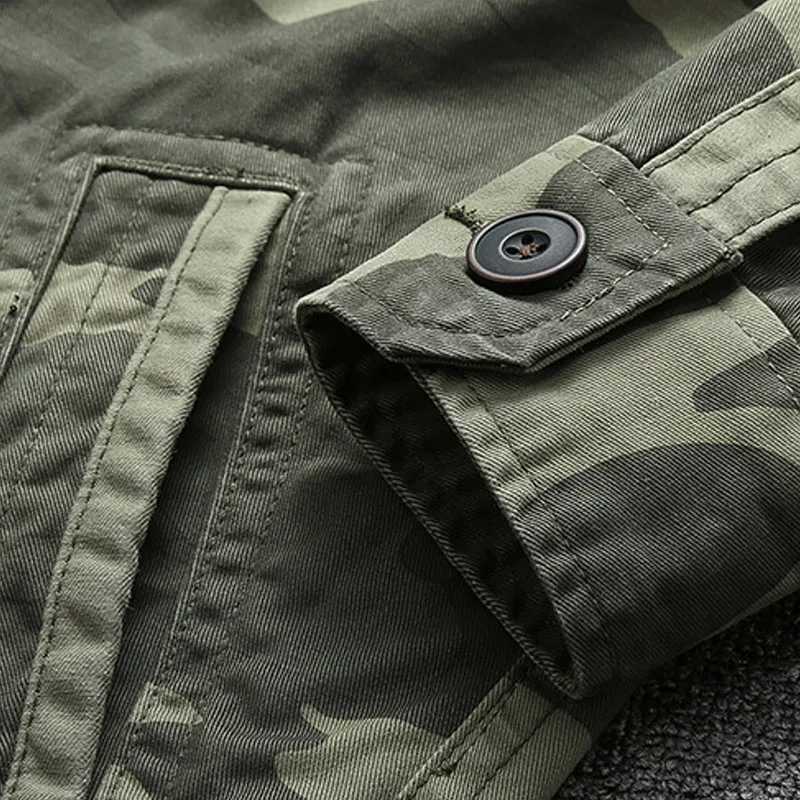 Mens cargo denim jacket casual cotton comfortable multi pocket loose jacket mens tactical jacket mens CL240926