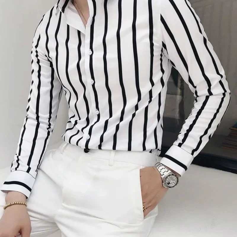 Mens shirt mens formal dress oversized shirt striped office normal I sell elegant slim cheap things wholesale Xxl CL240926
