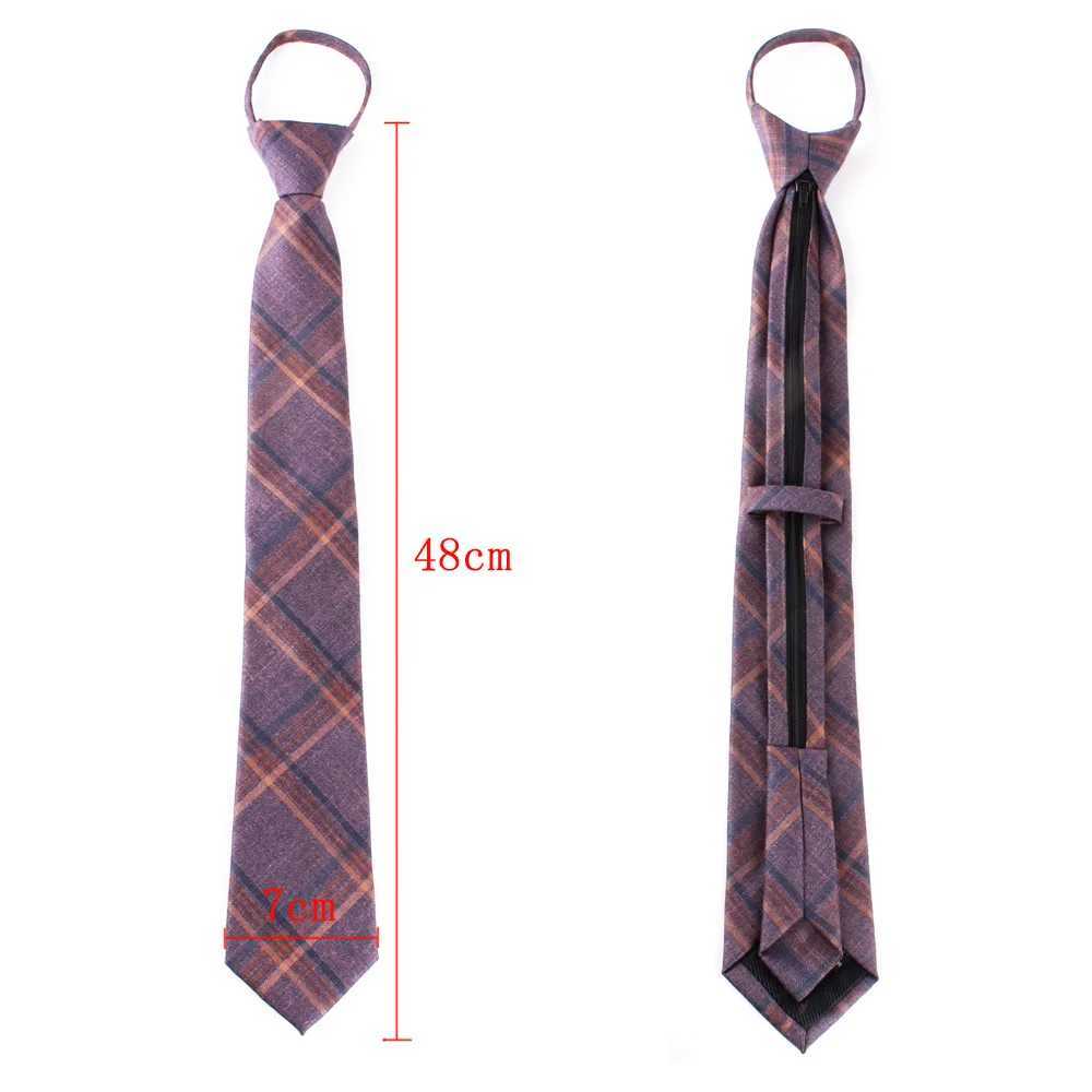 Lazy mens tie casual slim fit tie set ultra-thin plain weave tie used for wedding business zipper Grossman collar Gravata gift Y240925