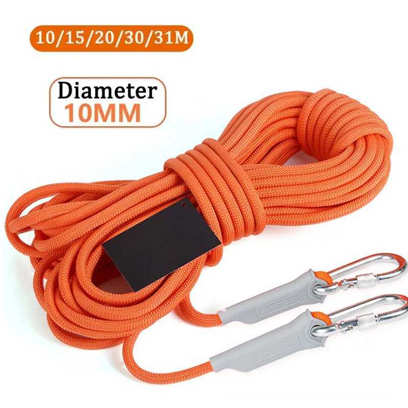 10MM climbing rope 32 feet/49 feet/65 feet high-strength outdoor safety static climbing rope escape climbing rope CL240926