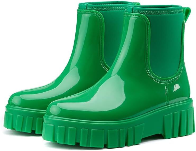 Designer Women's Rain Boots Waterproof Platform Rubber Rain Boots Comfortable Short Shoes Outdoor Work Ankle Garden Boots