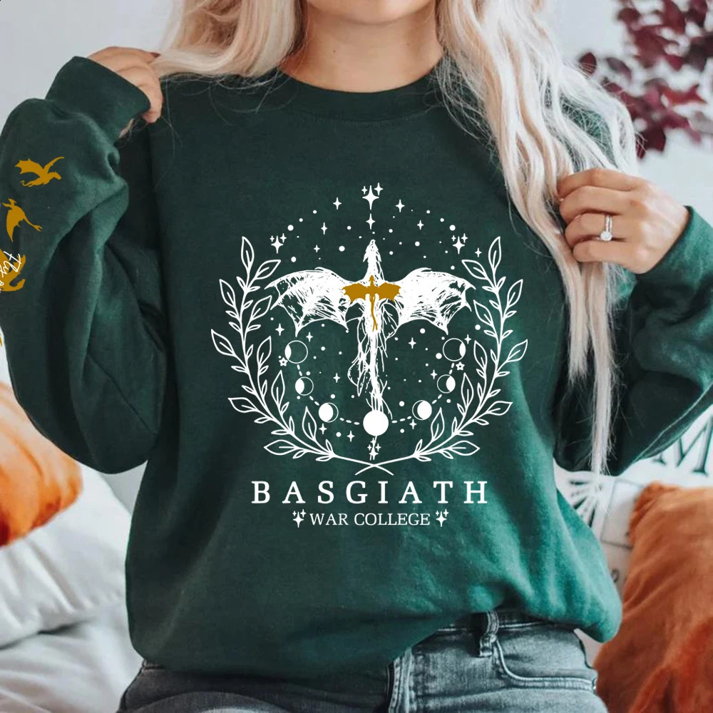Fourth Wing Sportswear Basgiath War College Sportswear Womens Graphic Hoodie Rider Quadrant Fantasy Reader Bookish Pullover Top 240926