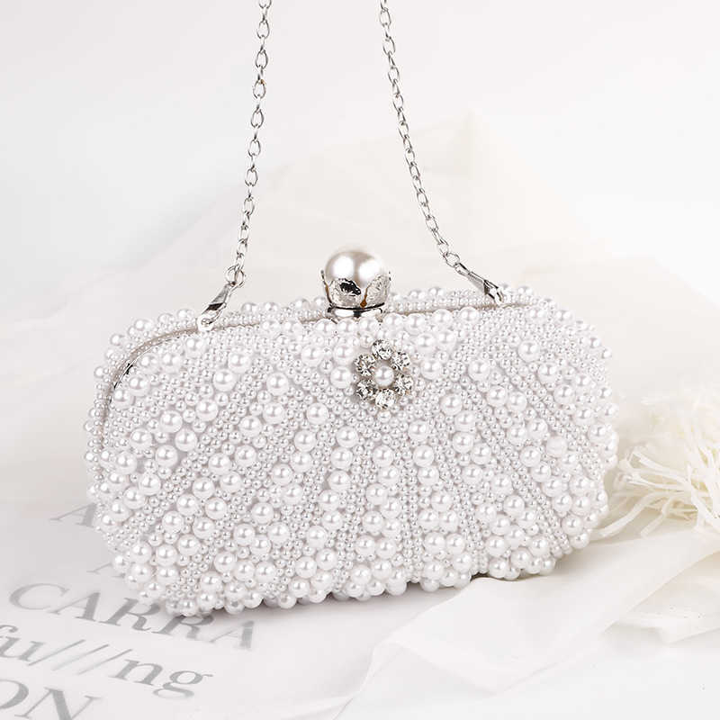 Clutch Bag Trendy Designer Bag Pearl Dinner Bag Chain Single Shoulder Bag Elegant Lady Exquisite Evening Bag 240920
