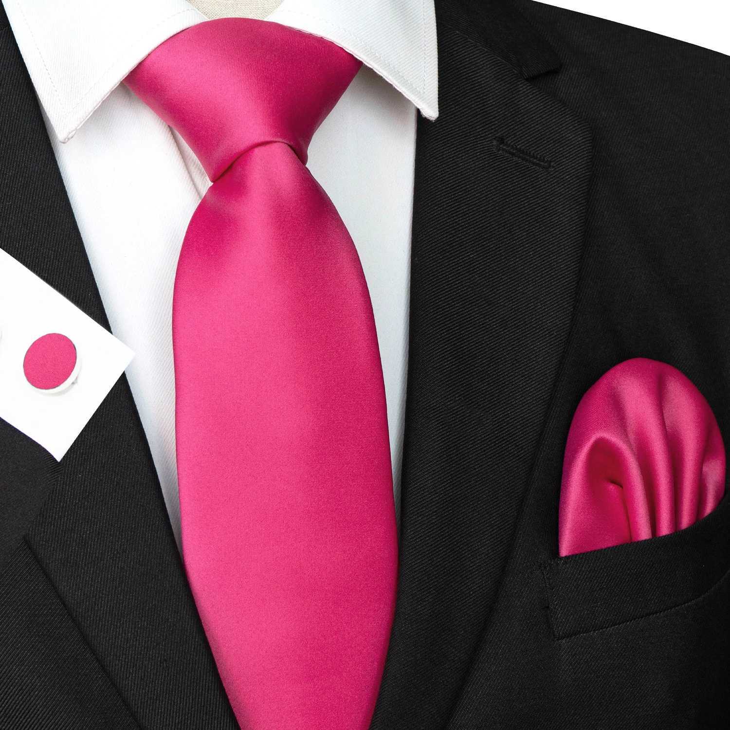 Mens Pocket Square Cufflinks Gift Wedding Party Accessories 8cm Necklace Set Y240925