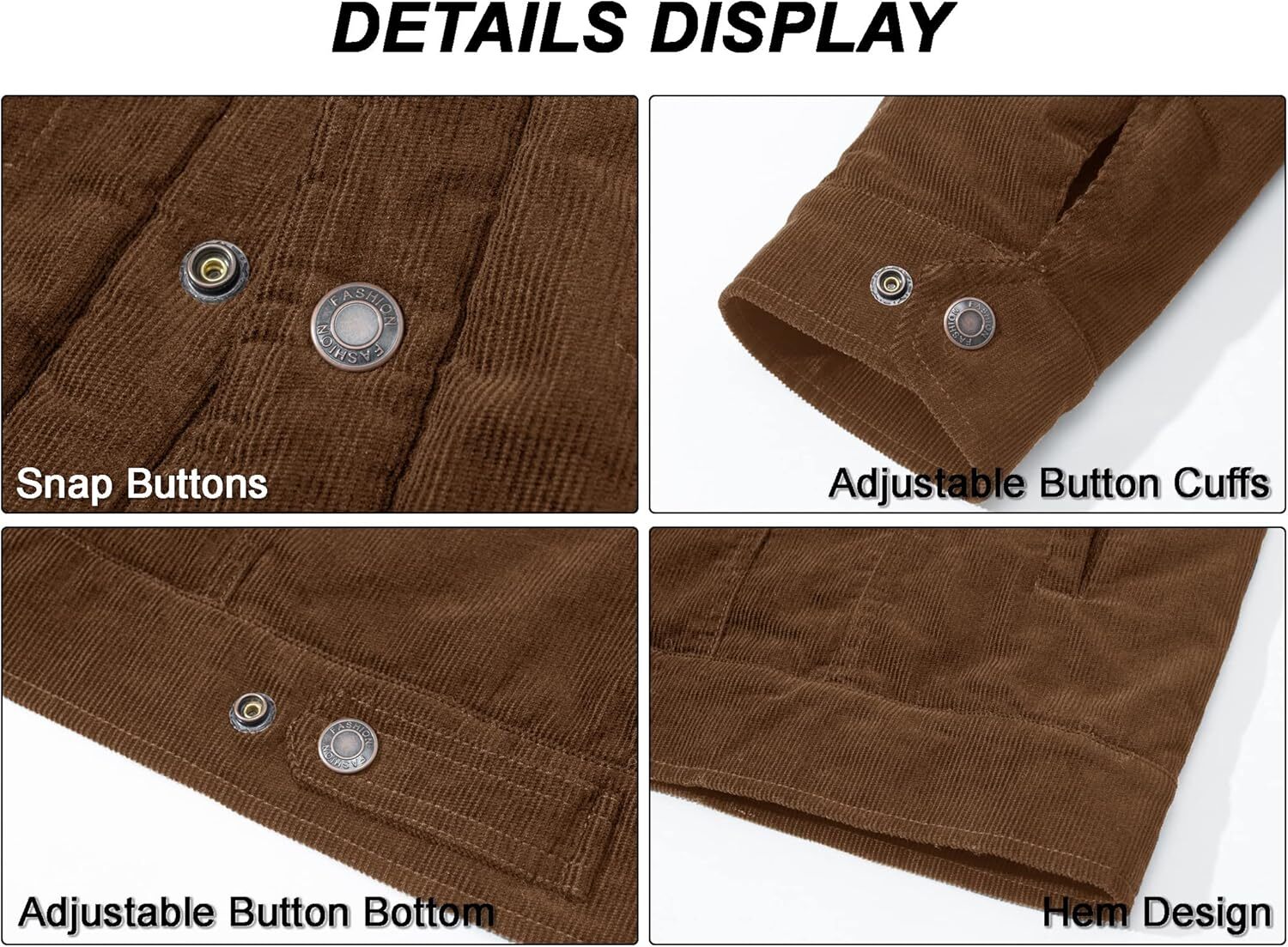 Men's corduroy jacket with lamb wool lining, truck driver jacket with cotton collar for warmth, winter jacket, casual jacket with 5 pockets