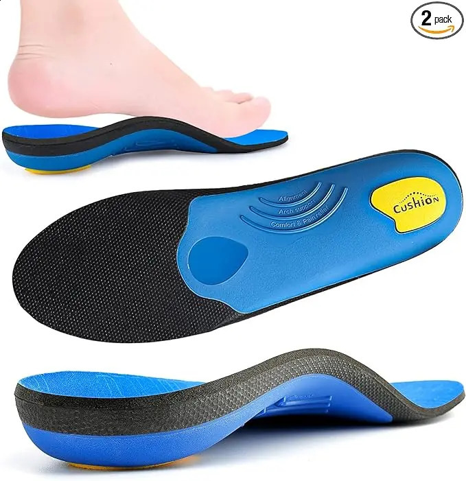 Sturdy arch support insert relieving foot fatigue and heel pain unisex bearing 220pounds arch support insert size UK 5 length 9. 240925