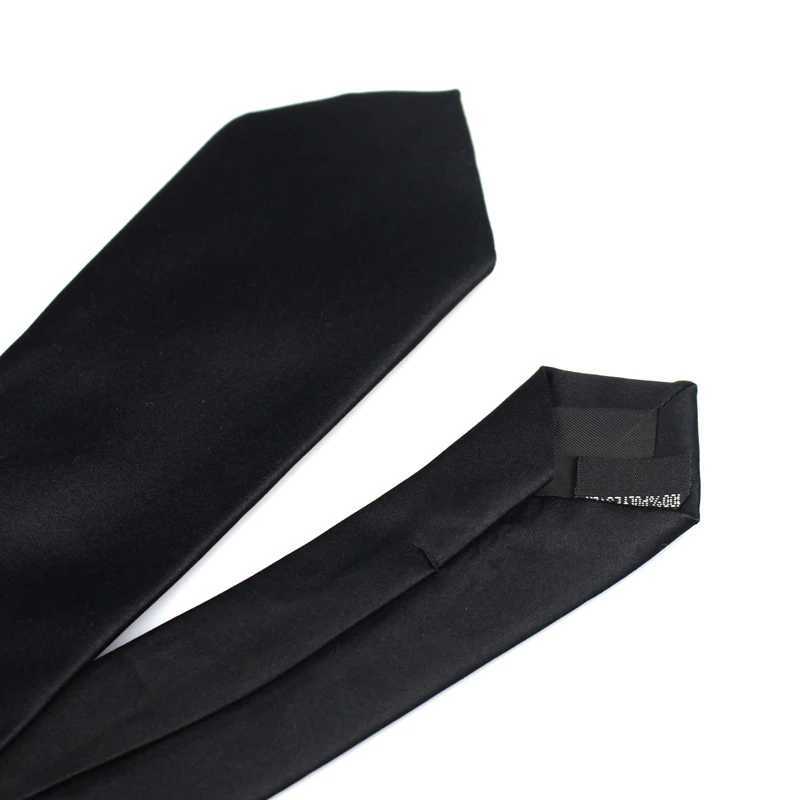New Classic Black Ties for Men Silk Mens Neckties for Wedding Party Business Adt Neck Tie 3 Sizes Casual Solid Tie X250407