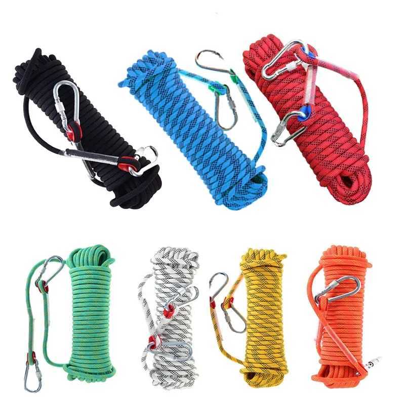 10-50M 12MM Climbing Rope Outdoor Emergency Set Static Rescue Rock Climbing Tree Pole Sling High Strength Rope Safety Rope CL240926