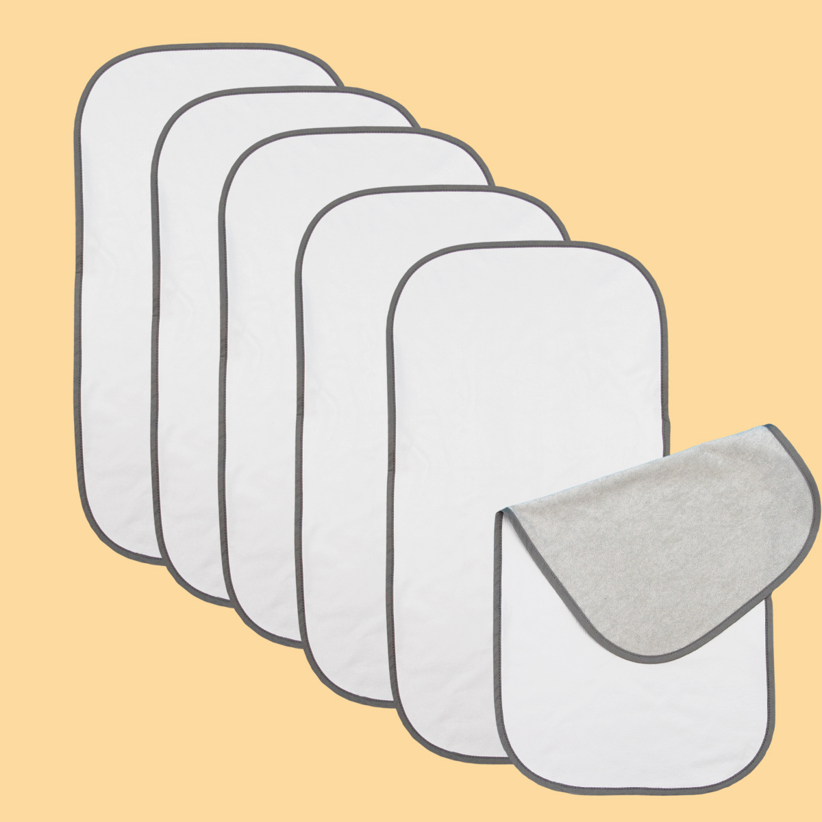 Waterproof Baby Changing Pads Set of 6 - Durable Diaper Changers (60cm x 30cm)