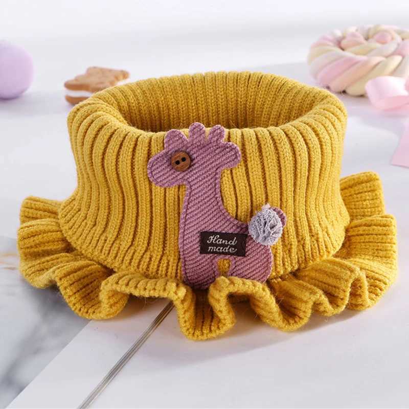 Scarves Wraps Spring Autumn Kids Neckerchief Solid Color Children Knit Wool O Ring Neck Collar Boy Girl Outdoor Protect Winter Warm Baby Scarf L240910
