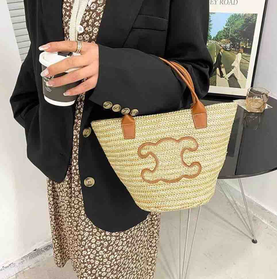 2024Beach Bag Casual Rattan Large Capacity Designer Totes Wicker Woven Straw Women Handbags Lady Shoulder Crossbody