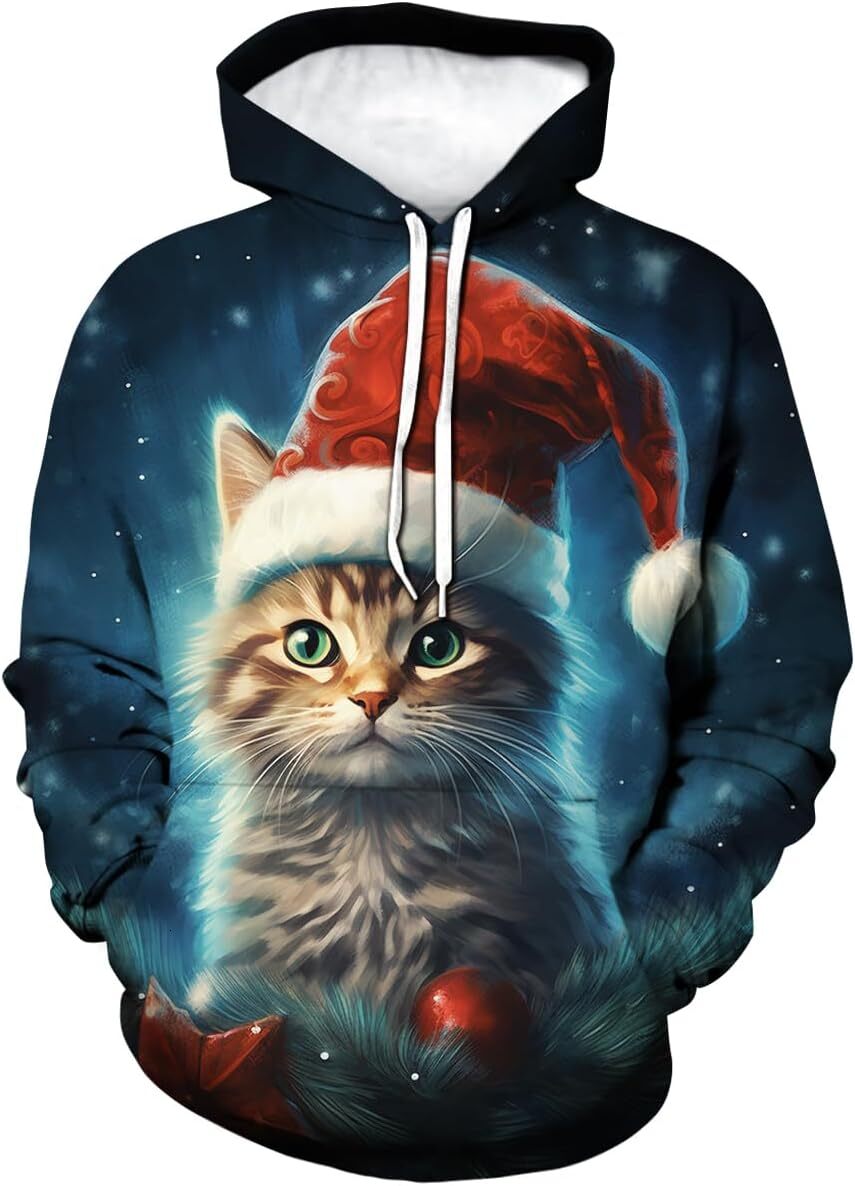 Hoodie for Mens Womens Men And Women Christmas Hoodies Fashion Graphic Sweatshirts Casual Kangroo Pocket Pullover Graphic Hoodies sweatshirt