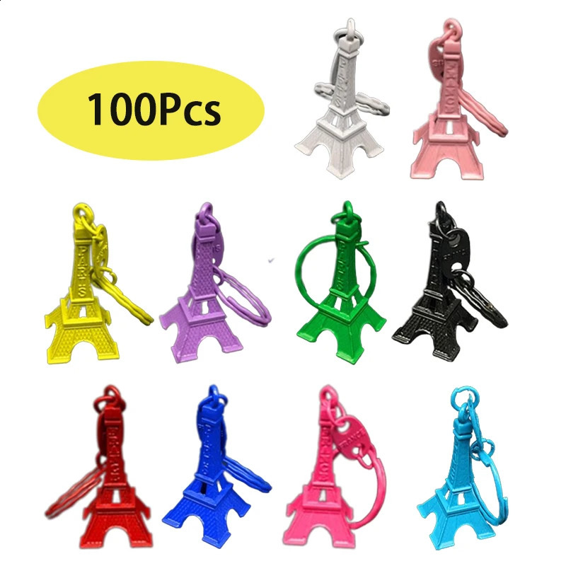 100 Eiffel Tower keychains motorcycle keychains high metal creative model keychains 240924