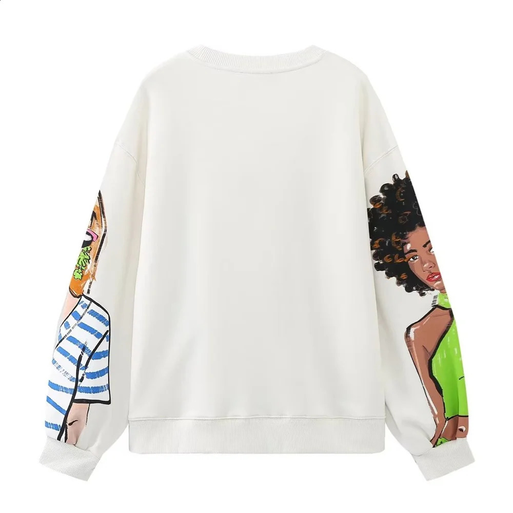 UNIZER Autumn Line Womens Fashion Floral Round Neck Long Sleeve Loose Sports and Leisure Printed Sweater 240926