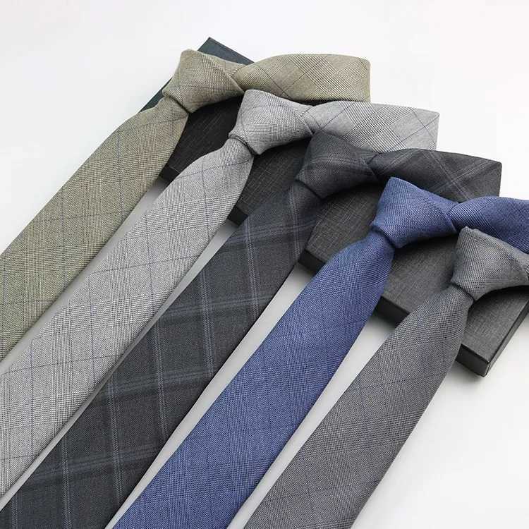 Classic British style pure cotton self-adhesive tie and zipper tie suitable for mens business wedding party set accessories Y240925