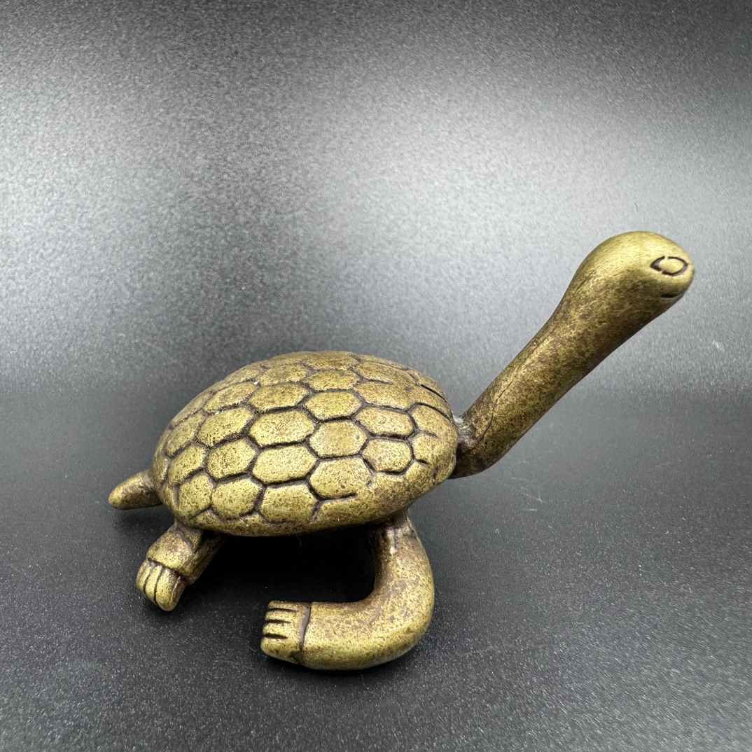 Brass Turtle Figurine Statue Animal Figurines Toys House Desktop Decoration Turtle Vintage Brass Tabletop Engraved Decorative Ornaments