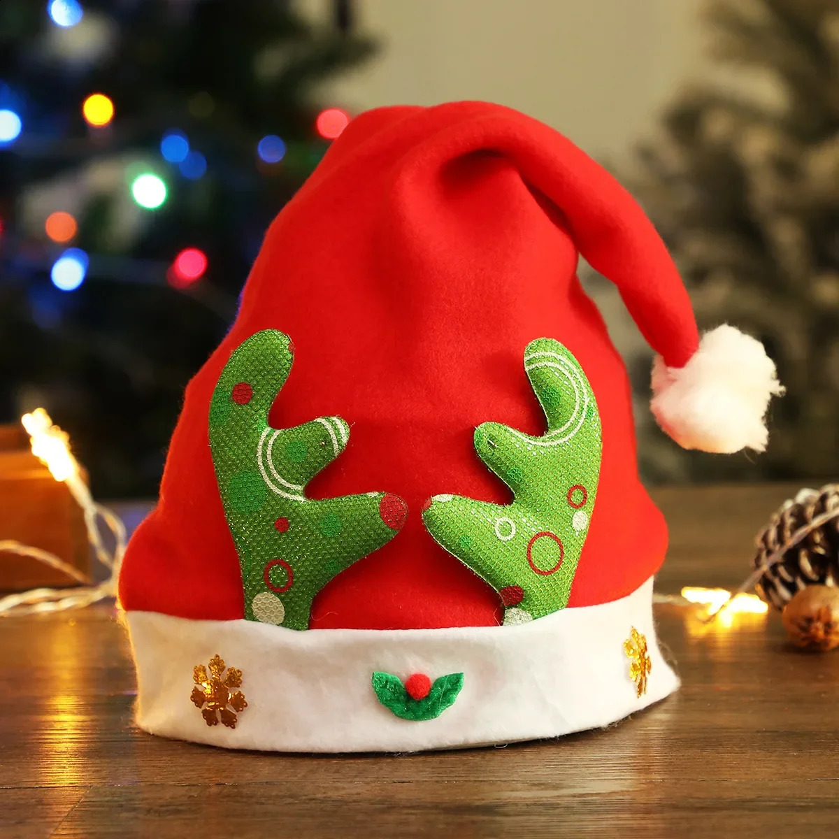 Christmas hat nonwoven fabric deer antlers gold childrens party gift decoration W124 240925
